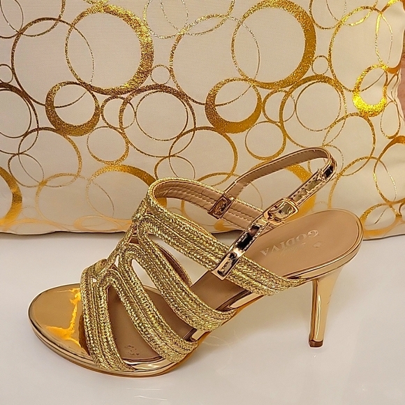 Gorgeous Lady GODIVA | Stiletto Gold Metallic Rope | Heels | Open | Size 10 - Picture 5 of 17